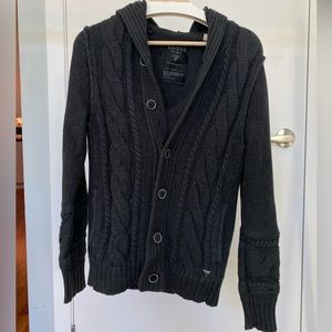Guess Men’s Knit Button-down Hoodie Cardigan